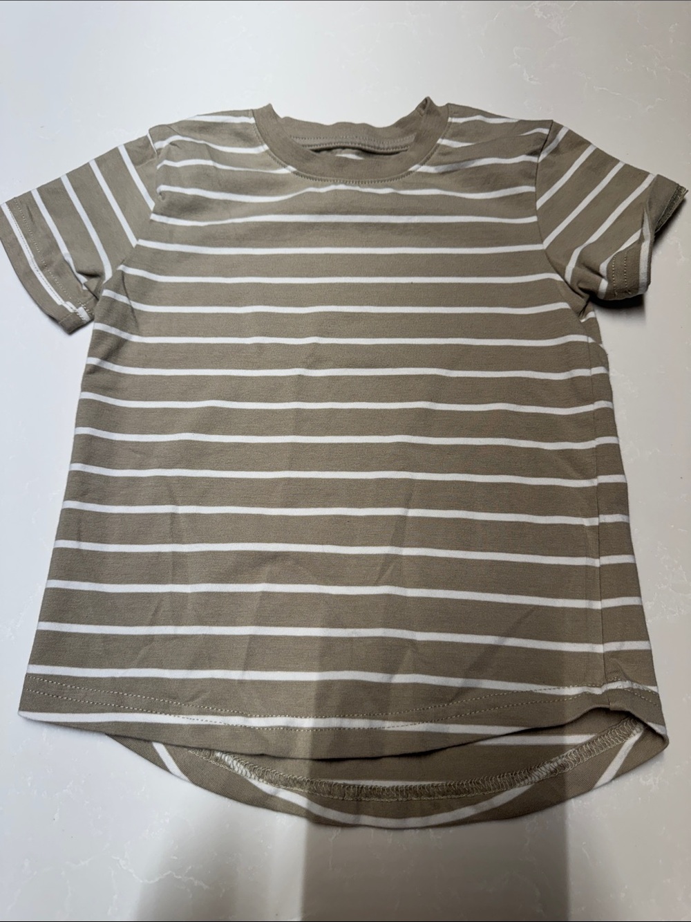 Little Bipsy Taupe & White Striped Short Sleeve Tee